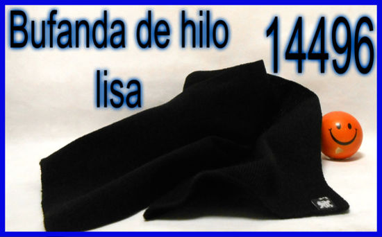 Imagen de BUFANDA  DE HILO LISA AZUL MARINO /NEGRO 4.25